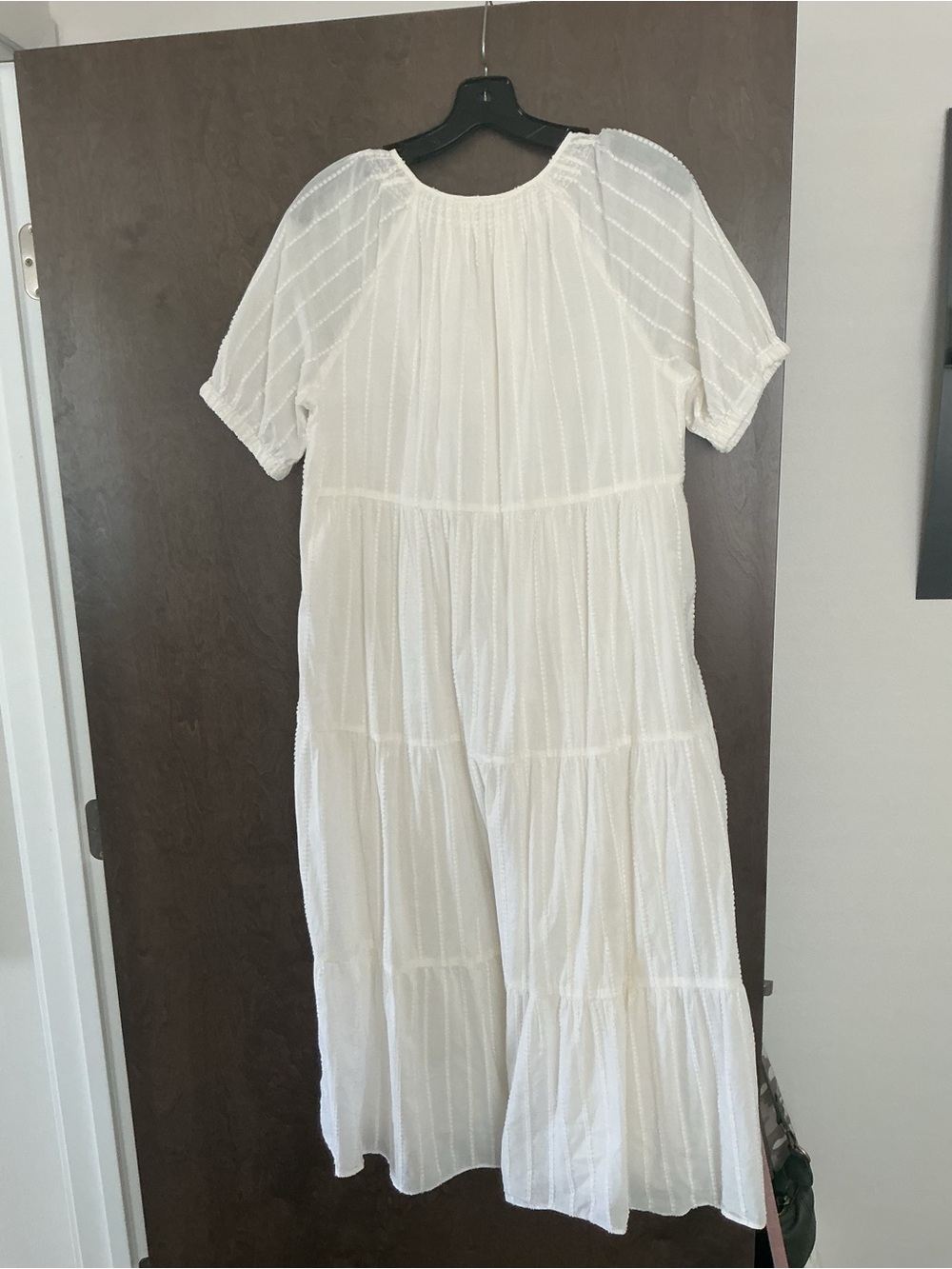 Madewell White Tiered Midi Dress